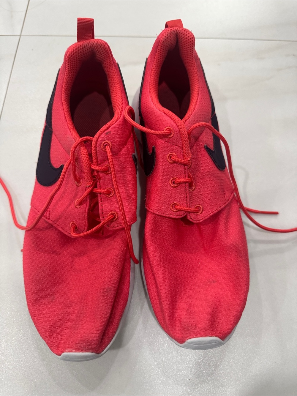 Nike Kids Bright Red Running Sneakers with Black Swoosh
